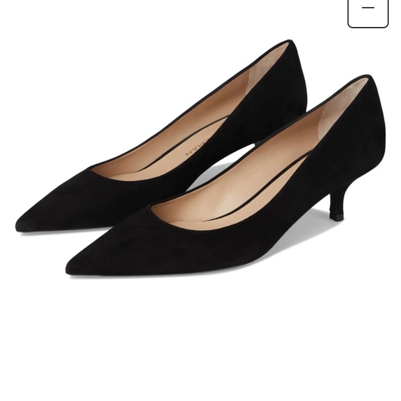 NEW Stuart Weitzman Black Nappa Pumps - Picture 1 of 11
